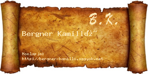 Bergner Kamilló névjegykártya